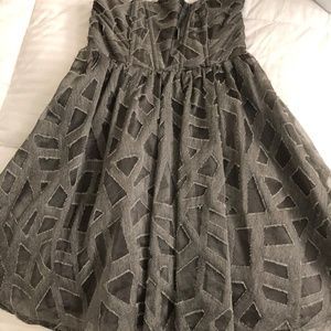 Alice & Olivia Strapless Geometric Print Dress